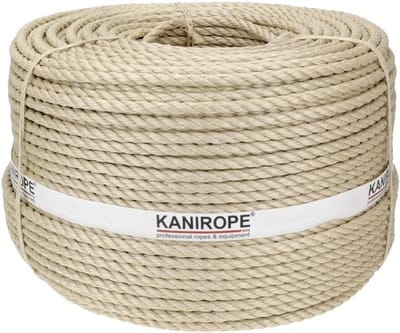 Polypropyleen touw - Bevestigingstouw - Klus & tuin - 3-laags gedraaid - 8mm 220m - Beige