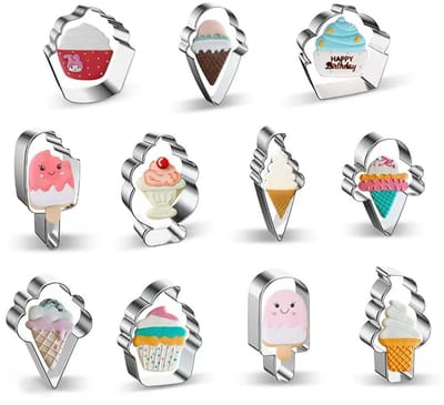 Dailygoods- Koekjessnijder set 8 stuks - Roestvrij staal - IJs koekjessnijder - Fondant snijders - Taartdecoratie - Duurzaam en veilig - Bakkersvormpjes