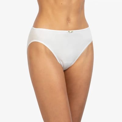 3367 dames bikini slip - Elastisch katoen dames onderbroek- Mini slip wit en zwart - Wit / XL