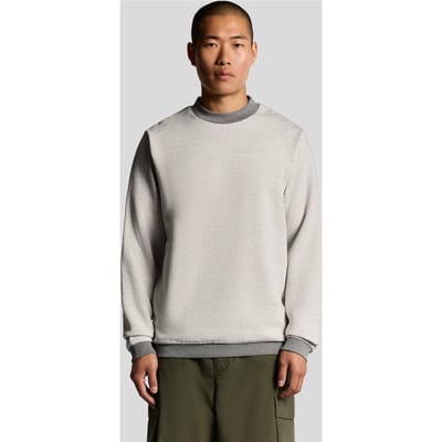 Lyle & Scott Half Raglan Crew Neck Sweatshirt Light Grey Marl Taglia: L | Maglioni a maglia Outlet | Uomo | Grigio