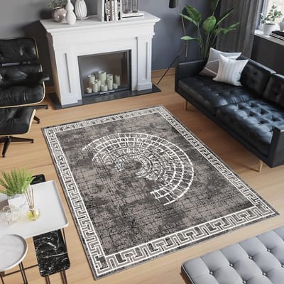Tapiso Patras Vloerkleed Wit Grijs Woonkamer Slaapkamer Kleed Tapijt Maat- 80x150