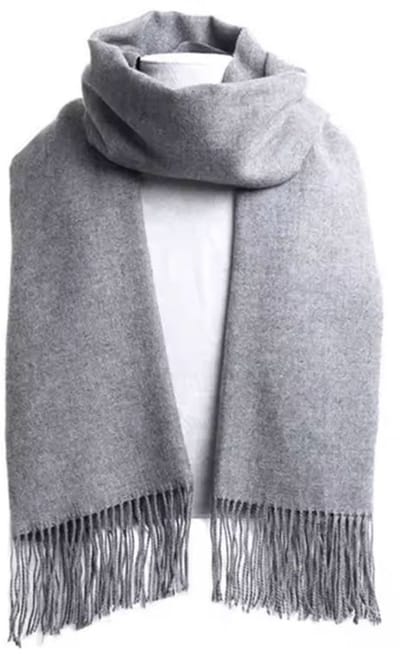 Warme heren sjaal van wol - Modieus - Fashion - Grijs en Zwart - Herfst Winter