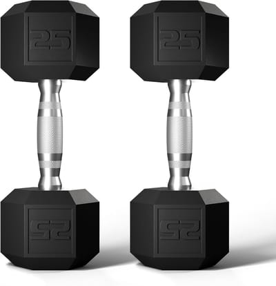 Set Dumbbells Rubber Gecoat voor Krachttraining en Fitness Thuis