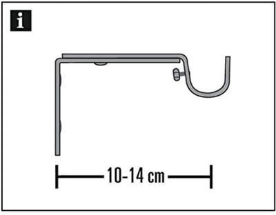 Uittrekbare Gordijnsteunen voor Ø 16 mm - Zwart-Mat, 2 Stuks