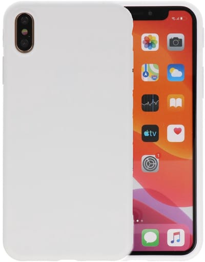 Premium Color Bescherming Telefoonhoesje - Backcover Hoesje - Achterkant Hoesje - Geschikt voor iPhone Xs Max - Wit