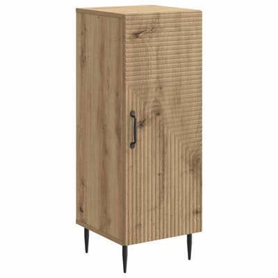 vidaXL - Dressoir - Artisanaal - eiken - 33 - x - 34,5 - x - 89,5 - cm - Bewerkt - hout