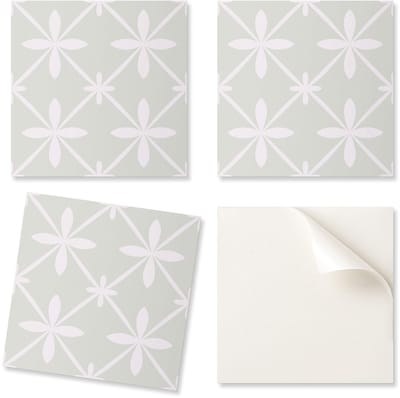 Eenvoudig te installeren vinyltegelset met bloemenrasterpatroon 20x20x20 cm