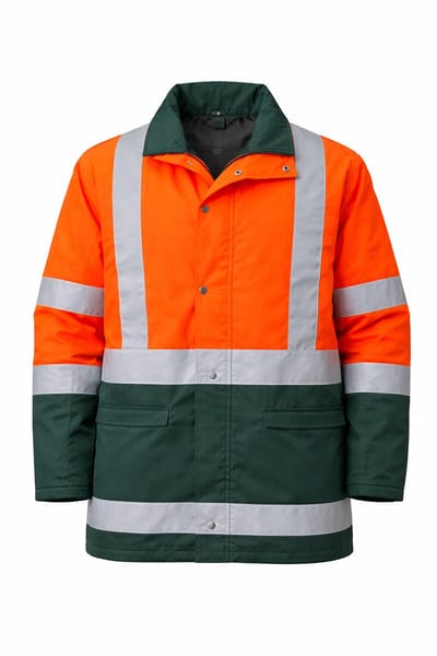 Werkshirt Heren – HaVeP High Visibility Werkshirt Oranje/Groen – Maat 50 – Reflecterend Veiligheidsshirt Korte Mouw EN 471