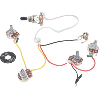 Elektrische Gitaar Bedradingsset 3-weg Schakelaar 500K Potmeters Gitaar Voorbedraad Draad Harness voor LP Gitaren gray