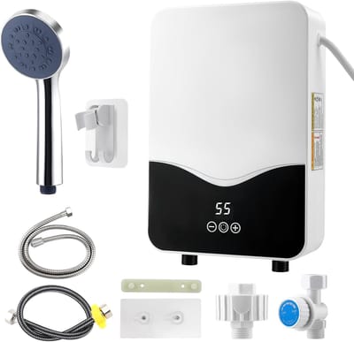 Elektrische Boiler - Doorstroomverwarmer - Direct Warm Water - LED Temperatuurweergave - 5500 Watt - Wit