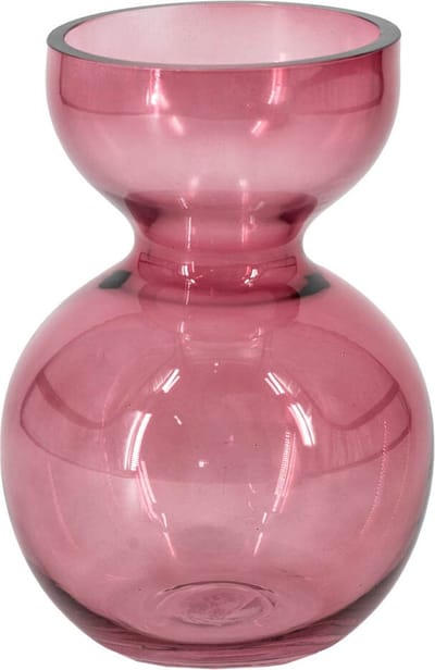 HomeBound by KY | Glazen vaas roze | 17,6x17,6x25,3cm | bloemenvaas roze