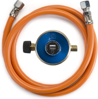 Gimeg gasdrukregelaarset Campingaz 29 mbar Campingaz X 1/4 inch links (150 cm)