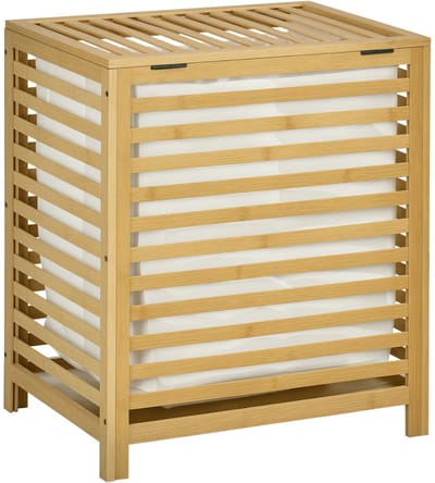 Killogood Bamboe wasmand - verwijderbare waszak - waterbestendig - natuurlijk + beige