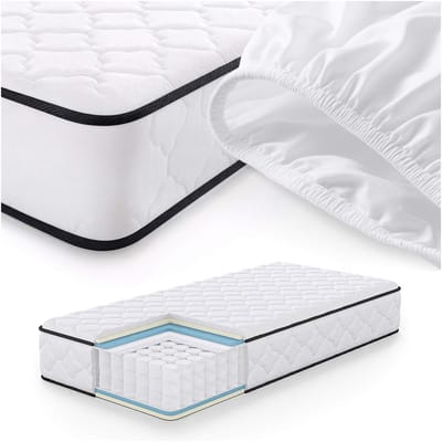 Springs Matras met Beschermer 90x190 cm / Spring Pocketveringmatras / Binnenveringsmatras / Pocketvering met 7 Comfortzones / Afneembare waterdichte tijk / H3 Hardheid
