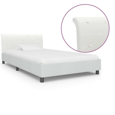 vidaXL - Bedframe - kunstleer - wit - 100x200 - cm
