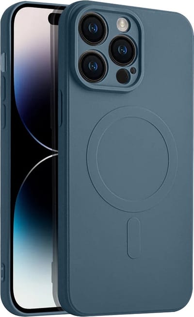 Casify Siliconen Hoesje geschikt voor MagSafe iPhone 14 Pro Max Hoesje - Blauw