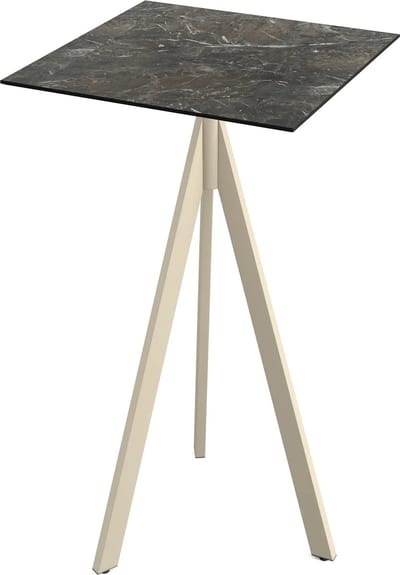 Essentials Infinity Tripod Statafel Zand Frame + Galaxy Marble HPL 70x70 cm - 140061577 - Horeca & Professioneel