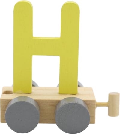 Lettertrein H geel | * totale trein pas vanaf 3, diverse, wagonnetjes bestellen aub