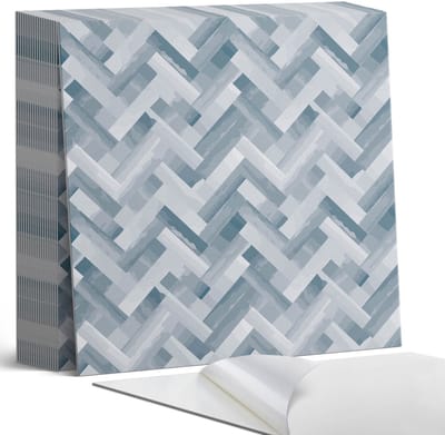 Coloray Plaktegels - Zigzag gestreept patroon Zelfklevende Tegels - 20 cm x 20 cm - Grijs Plaktegels - 20 stuks - Vierkant PVC Tegels - Plaktegels Badkamer - Plaktegels Vloer - Vinyl Tegels Zelfklevend - Wandtegel Zelfklevend