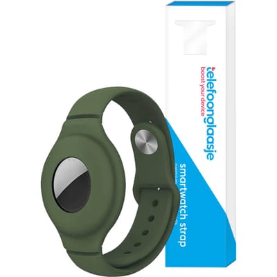 Apple Airtag siliconen polsband - Donker Groen