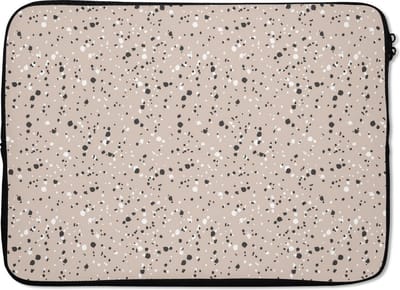 Laptophoes 13 inch - Zomer - Stippen - Patroon - Laptop sleeve - Binnenmaat 32x22,5 cm - Zwarte achterkant