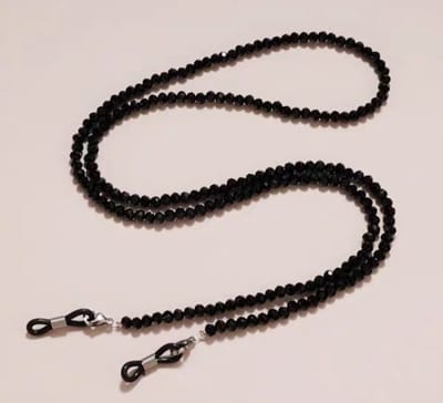 Brillenkoord Zwart kraaltjes - Zilver lusje Youhomy accessoires Brillenkoord- Mondmasker accessoire- Glasses Chain- Mondkapje drager goud| ketting voor Vrouwen, Dames| Valentijnsdag| Glasses chain accessoires