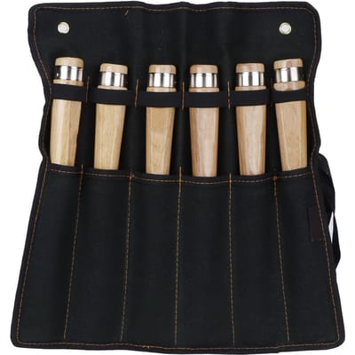 Ensemble de ciseaux à bois, couteau à sculpter, kit de ciseaux avec sac à outils pour charpentier beige