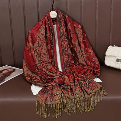 Bohemia Pashmina Hijab Sjaal Lange Moslim Kasjmier Sjaal Vrouwen Foulard Zachte Turban Hoofddoeken Voor Vrouwen Hoofdband Luxe brown