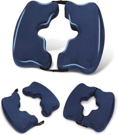 Zitkussen voor Aambeien, Donutkussen van Traagschuim met Antislipbasis voor Comfortabel Zitten en Bedrust (Blauw)