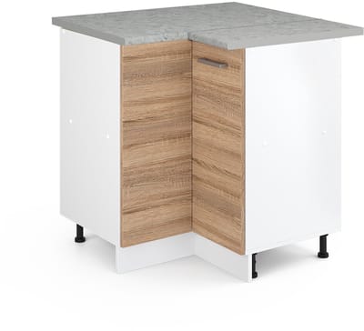 Vicco R-Line Universele hoekkast – 75.6 cm met deur, met werkblad Sonoma