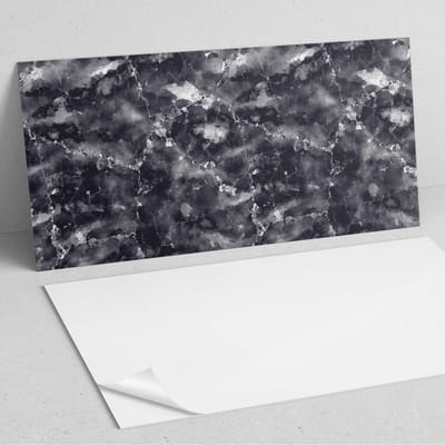 Coloray Wandpanelen Zelfklevend - Geaderd marmerpatroon PVC Wandpaneel - 100 cm x 50 cm - Zwart Wandbekleding Zelfklevend - 1 stuk - Texturen Wandpanelen Zelfklevend - Wandbord Keuken - Wandpaneel Badkamer
