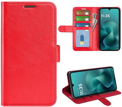 MobyDefend Hoesje - Geschikt voor Motorola Moto G06 / Motorola Moto G06 Power - Wallet Book Case (Sluiting Achterkant) - Rood