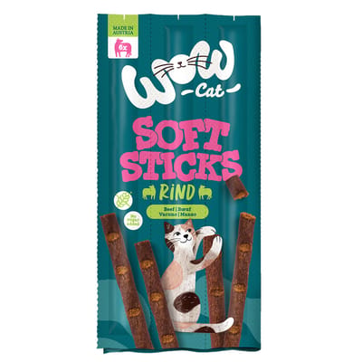 72x5g WOW Cat Zachte Sticks Rund Kattensnacks