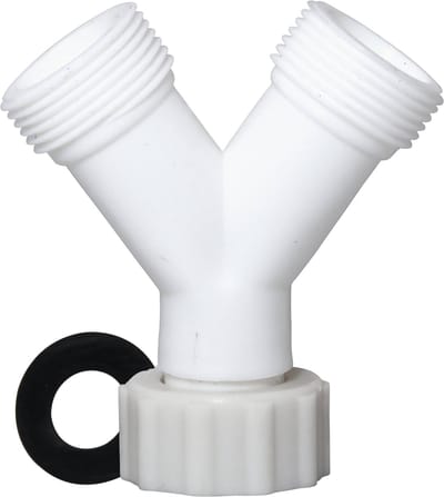 Dparts wasmachinekraan splitter - y stuk aanvoer kraan - waterverdeler 2 weg - kraan water splitter - 3/4 aansluiting voor wasmachine en vaatwasser
