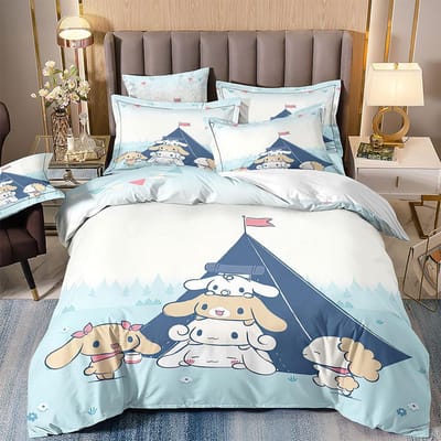 Leuke Cinnamoroll beddengoedsets: dekbedovertrek, kussensloop, 2-3-delige sets, ideaal als cadeau voor tieners en kinderen. US Twin173x218cm