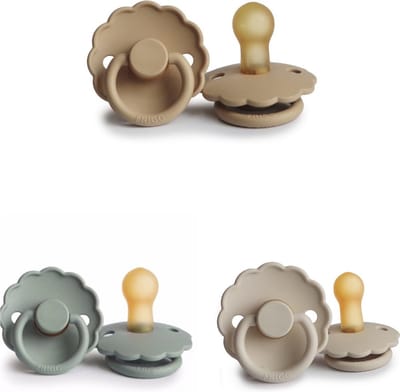 FRIGG DAISY Fopspeen set 3 stuks French Gray,Croissant en Sandstone 6-18 maand
