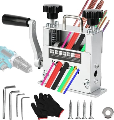 Kabelstripmachine - Draadstripper - Koper Recycling - 9 Kanalen 2-17mm - Handmatig Elektrisch - Zilver