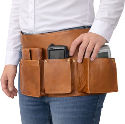 Heupschort voor pinautomaat CCV VX670 of VX680, handheld en portemonnee Links Cognac 6630C