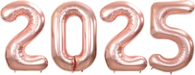 Folie Ballon Cijfer 2025 Oud En Nieuw Versiering Nieuw Jaar Feest Artikelen Happy New Year Decoratie Rose Goud - XL