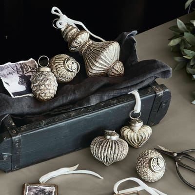 LOBERON Kerstversiering set van 6 Ménoire antiekgoudkleurig