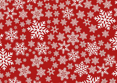 Kerst Placemat vinyl | Sneeuwvolkjes Rood / Wit | 4 stuks