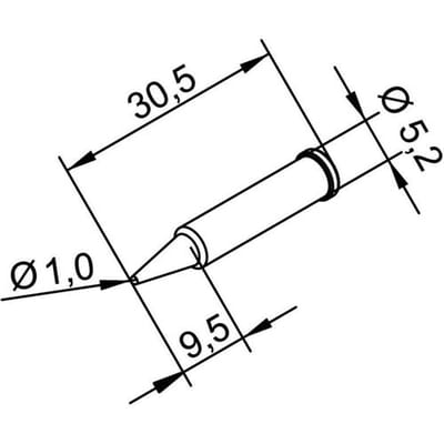 102 PD LF 10 Soldeerpunt Potloodvorm, Ersadur Grootte soldeerpunt 1 mm Lengte soldeerpunt: 30.5 mm Inhoud: 1 stuk(s)