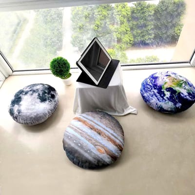 3-delige Set Kinder Kussens Planeet Zonnestelsel Sierkussen Decoratief Vloerkussen