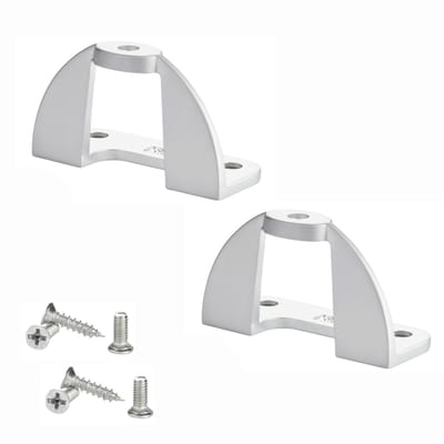 SOTECH set van 2 meubelgreepadapters (45 x 19,5 x 26 mm, mat chroom, max. deurdikte 20 mm) meubelknopadapter incl. montagemateriaal voor vouwschuifdeuren
