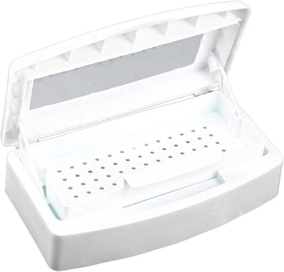 Sterilisatiebakje - Desinfectie Container - Nagel Tool Reiniging - Verwijderbaar Binnenbakje - 22.5 x 10.5 cm - Wit