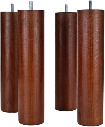 Fabrique de Pieds AM20170041 set met 4 poten, cilinders, hout, kersenhout, 25 x 6 x 6 cm