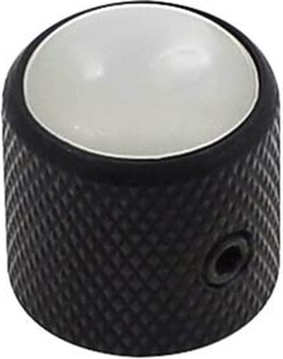 Boston KB-236 zwarte dome knop met parelmoer inleg - 18x18mm