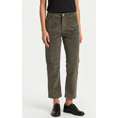 Lois Malena F 6798 Shiny Micro Military Olive Size: W24L34 | Straight Pants Outlet | Dames | Bruin