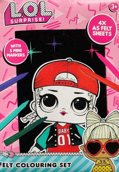 L.O.L. Surprise! velvet kleurplaten - Met 5 mini stiften - LOL SURPRISE - L.O.L. Surprise OMG - Knutselen meisjes - lol - Kleurboek - Meisje met pet