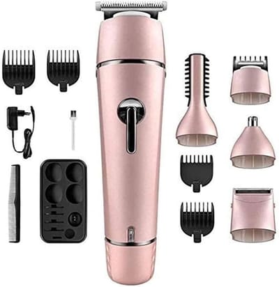 Haartrimmer Set - Gezichtsverzorger Scheerapparaat - Persoonlijke Verzorging - Ronde Rand Ontwerp - 5-in-1 - Zwart